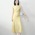 Silk Jacquard Sleeveless Chinese Fitted Dress, 2025