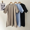 Jiangnan Style Embroidered Dress, Loose Crew Neck Lace Mid-Length A-Line