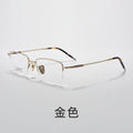 Beesfen BW81072Z Prescription Glasses Frame Men 8g Ultra-Light Formal Retro Gold Silk Half-Rim Titanium Frame Wholesale