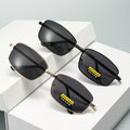 HD Polarized Versatile Travel Men Driving UV-Proof Special Use Glasses Square Glare-Proof Metal Sunglasses