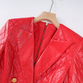 Women's Retro Plaid Fitted Jacket 2026 | Trendy Jacket - Red