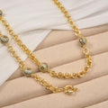 Turkey Breeze Classic Evil Eye Double-Layer Band Mutual Clasp Chain Fit Retro Exotic Necklace Bracelet Set Women Set