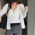 Women's Summer Casual Versatile Knit Sun-Protection Lightweight Cardigan + Jacket 202 - Black