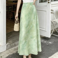 Summer French Fashion High Waist Floral Skirt + Long Skirt