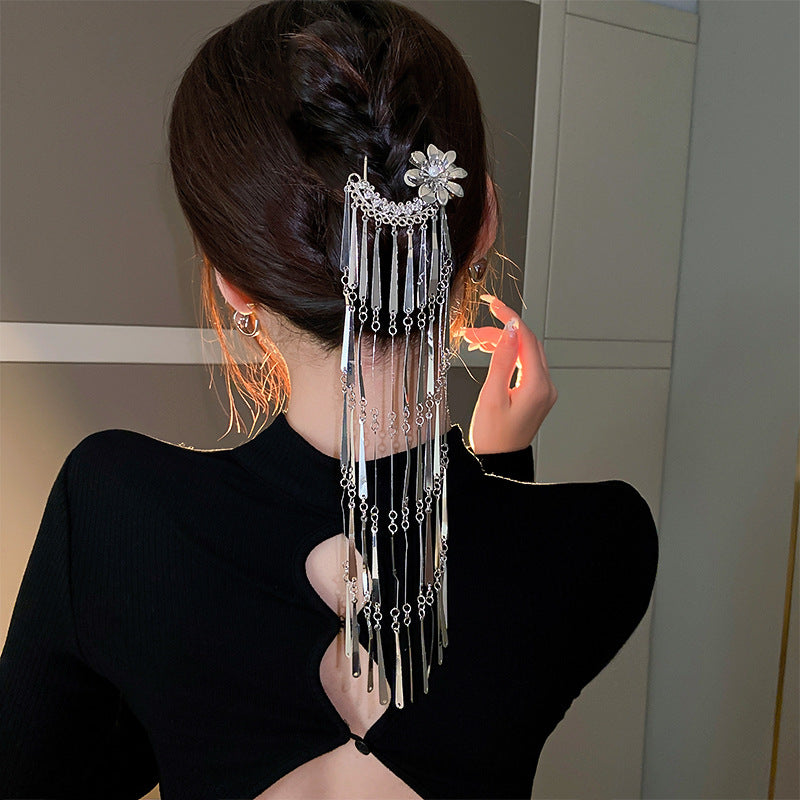 Pearl and Flower Tassel Hair Stick - view 3