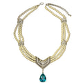 Vintage Fashionable Pearl Necklace Retro vintage Imperial Breeze Versatile Necklace Multi-Layer Crystal Pendant Necklace