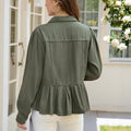 Women's Workwear Casual Puff Sleeve Jacket + Top 2026 | Trendy Jacket - Green