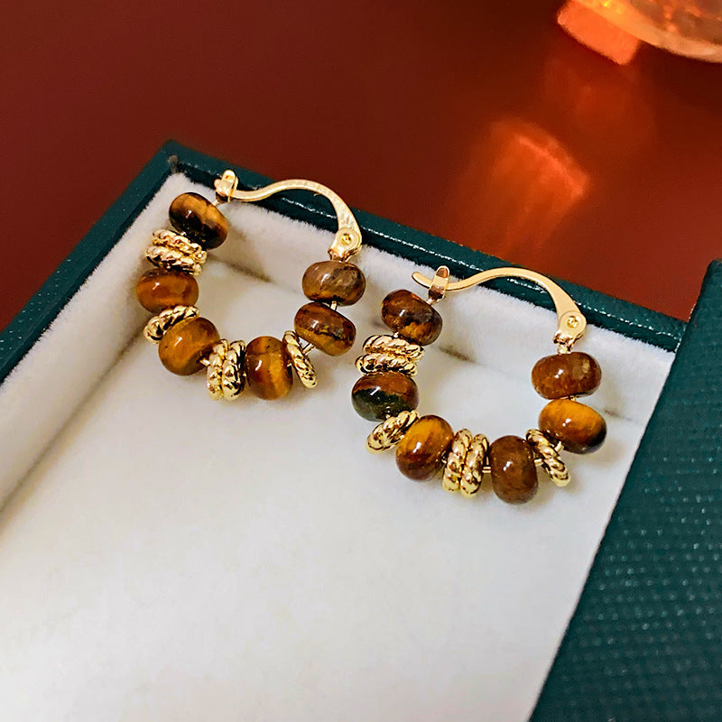 Oval Crystal Vintage Stud Earrings - view 8
