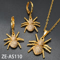 Overseas Bestseller Western Designer Style Fashionable High-End Cubic Zirconia Gold-Plated Earrings Pendant Jewelry Set Fashionable Versatile