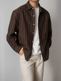 Nengmeng Japanese Fine Stripe Lapel Shirt
