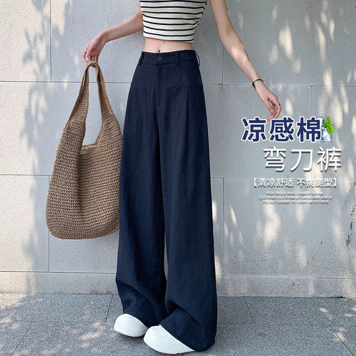 Women's Tencel Linen Curve Leg Wide Pants
