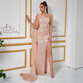 Women's One-Shoulder Sequin Bodycon Socialite Dress Party