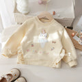 Girls' Cartoon Embroidered Hoodie