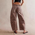 Fall Loose Wide Leg Straight Leg Leopard Pants