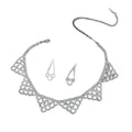 Paris Lace Cutout Rhinestone Jewelry Set Light Luxury Niche Set Banquet Party Ambient Feel Necklace