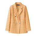 Women's Fall Korean School Loose Blazer + Top 2026 | Casual Blouse - Houndstooth Pants