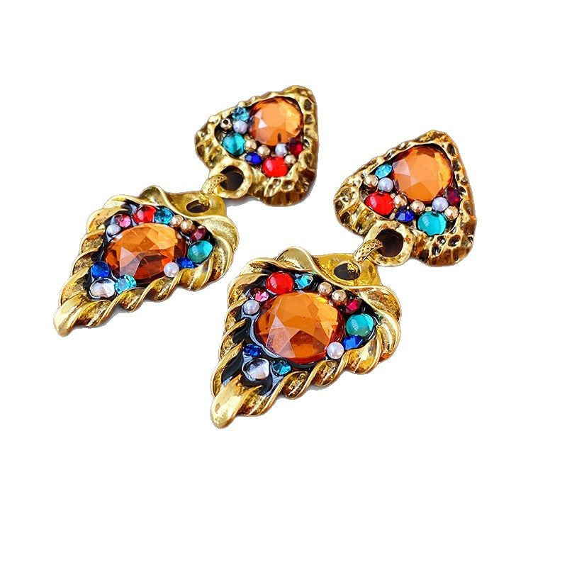 Vintage Pearl and Rhinestone Stud Earrings - view 5