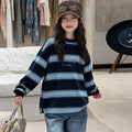 Girls' Striped Long Sleeve Hoodie & Jeans Set