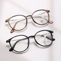 Auto Light-Feel Gray Photochromic Progressive Reading Glasses Distance-Near Dual Progress Anti-Blue Round Metal Leg Elderly Glasses