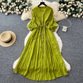 Retro Palace Style Lantern Sleeve Dress, Crochet Embroidery Fitted Long Dress