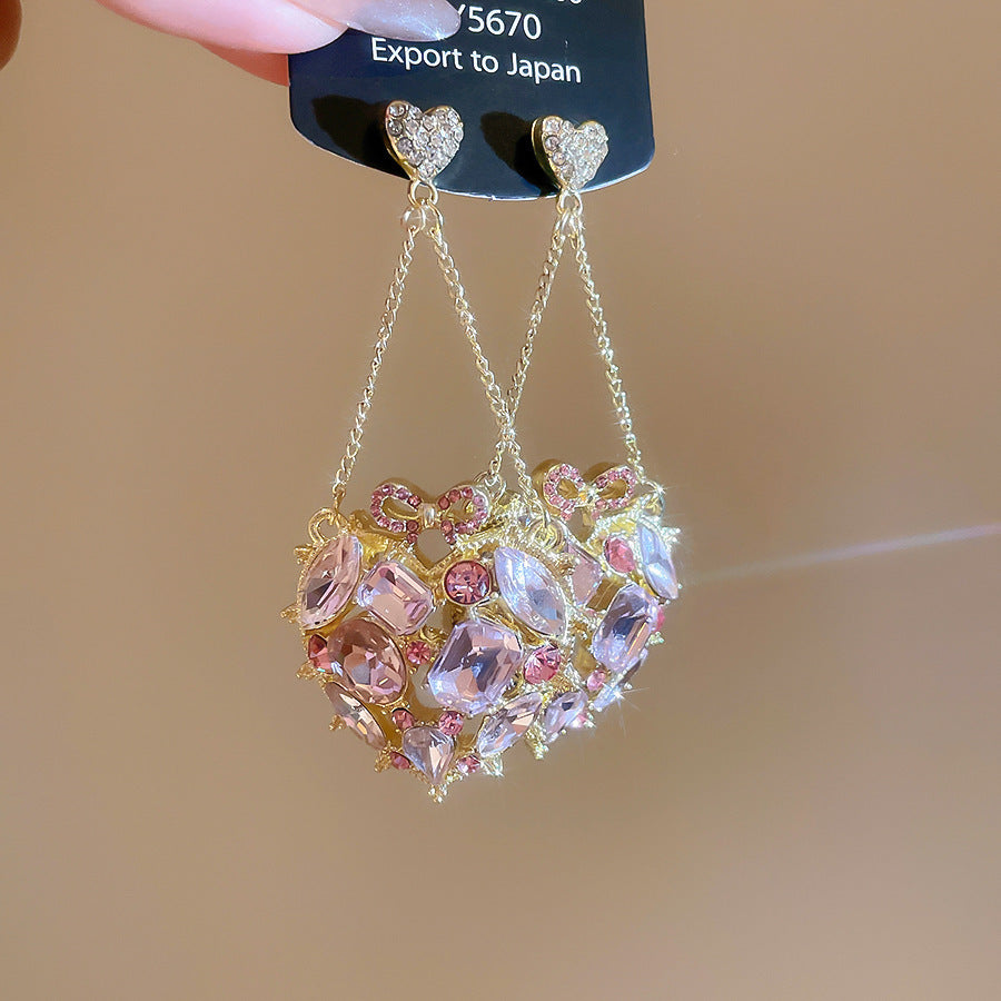 Oversized Square Zircon Statement Earrings - view 3