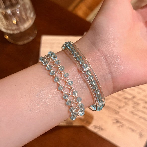 French Multi-Layer Zircon Cuff Bracelet - view 3