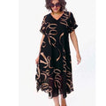 Plus Size Print Short Sleeve Dress - Youthful Floral Maxi Dress Women
