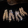 Western Imperial Breeze Rhinestone Geometric Fringe Stud Earring Necklace Set Fashionable Clavicle Chain Light Luxury Premium Necklace Women