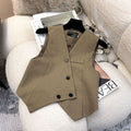 Fall-Winter Office Fashion Vest Jacket + Vest + Pants 2-Piece Set