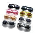 Unique-Shaped Curve Side Futuristic Tech Sunglasses ins Influencer Sunglasses Y2K Hot Girl Women Trendy Sunglasses