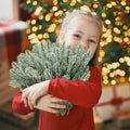 Overseas One Build Faux Pine Needle Xmas Snow Granules Pine Needle Wear Jewelry Craft Flower Insert Flower With Piece