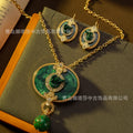 Overseas Western Fashionable Personality Vintage Accessory Stock Up vintage Alloy Pendant Necklace Jewelry Set Women