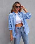 Women's Long Sleeve Mid-Length Long Jacket 2026 | Trendy Jacket - Violet