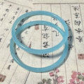 新中式玻璃仿玉冰透叮当镯圆条粗款闺蜜小众古风气质百搭粗款手镯