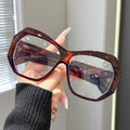 Asymmetric Big Frame Plano Face-Slimming New Overseas Influencer Bare Face Street Snap Wear Jewelry Blue-Light Glasses Frame