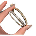 Precision Craft Light Luxury Texture Starry Sky Bangle Girls Double Row Diamonds Premium Fashionable Buckle Hand Jewelry Bangle Wholesale Drop Ship