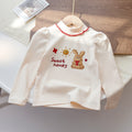 Girls' Fleece Knit Self-Warming Top with Lace Trim