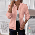 Women's Fall-Winter Knit Long Sleeve Hoodie + Jacket 2026 | Trendy Jacket - White