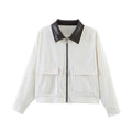 Women's Fall Casual Fashion Patchwork Jacket 2026 | Trendy Jacket - Lotus Pink