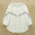Women's Spring-Summer Slimming Mesh Embroidered 3/4 Sleeve Cardigan + Shirt 2026 - White