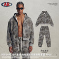 ARTIE Men's American Fleece 400G Camo Leopard Print Zip Set