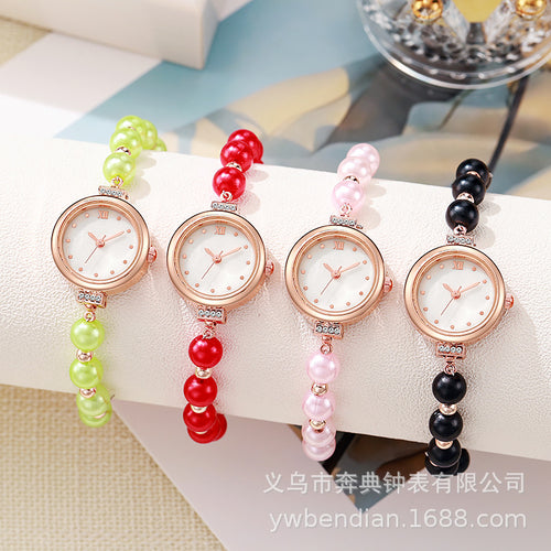 New Light Luxury Women Bracelet Watch Pearl Adjustable Bracelet Watch Niche Exquisite Quartz Watch Factory Direct
