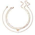 AliExpress Simple Choker Pearl Butterfly 3 Layer Necklace Geometric Beaded Chain Multi-Layer Clavicle Chain Women N6320
