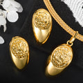 India Jewelry Design Detail Bestseller Oval Round 3D Pleated Shiny Texture Necklace Earrings Set Banquet Accessory
