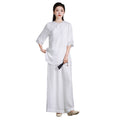 Women's Chinese Ethnic Linen Cotton Top Set 2026 | Casual Blouse - White Top