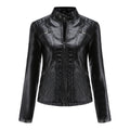 Women's Fall Casual Stand Collar Fitted Jacket 2026 | Trendy Jacket - Black