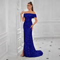Women's Sequin Embellished Slim Fit Slimming Evening Gown Banquet