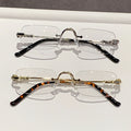 Rimless Prescription Photochromic Bare Face Gold Silk Rimless Glasses Premium No Edge Frame Pure Seduction Anti-Blue-Light Myopia Glasses
