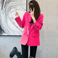 Women's Spring Office Korean Petite Blazer + Top 2026 | Casual Blouse - Red