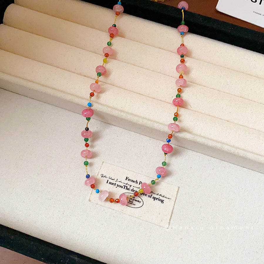 Stainless Steel Glass Bead Necklace - view 2